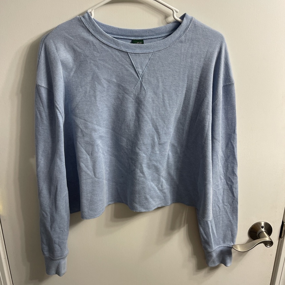 Wild Fable Sky Blue Waffle Knit Top